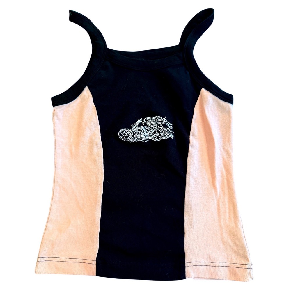 Vance Bikerwear Myrtle Beach 2013 Rally Rhinestone Tank Top Womens M Black Pink